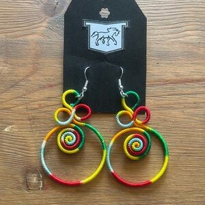 NWT Vibrant Multicolor Spiral Hoop Earrings